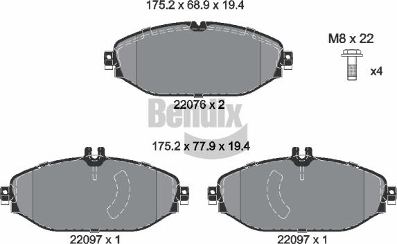 BENDIX Braking BPD1508 - Kit de plaquettes de frein, frein à disque cwaw.fr