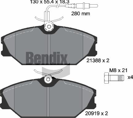 BENDIX Braking BPD1519 - Kit de plaquettes de frein, frein à disque cwaw.fr