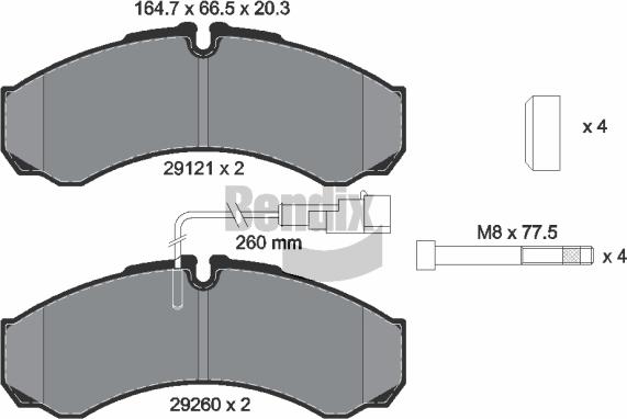 BENDIX Braking BPD1514 - Kit de plaquettes de frein, frein à disque cwaw.fr