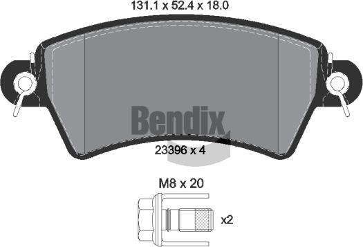 BENDIX Braking BPD1515 - Kit de plaquettes de frein, frein à disque cwaw.fr