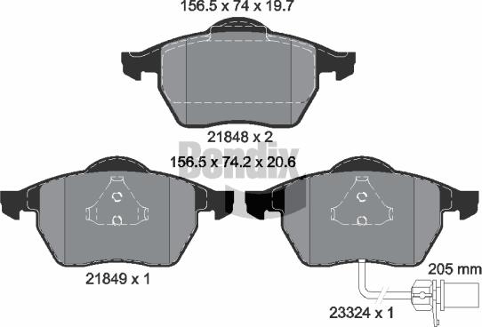 BENDIX Braking BPD1516 - Kit de plaquettes de frein, frein à disque cwaw.fr