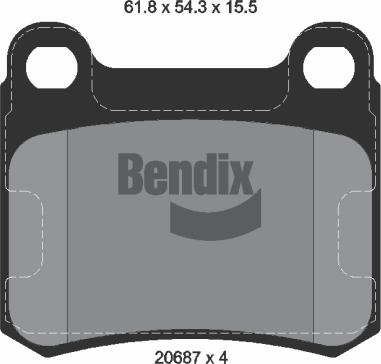 BENDIX Braking BPD1512 - Kit de plaquettes de frein, frein à disque cwaw.fr