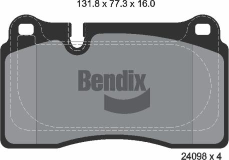 BENDIX Braking BPD1589 - Kit de plaquettes de frein, frein à disque cwaw.fr