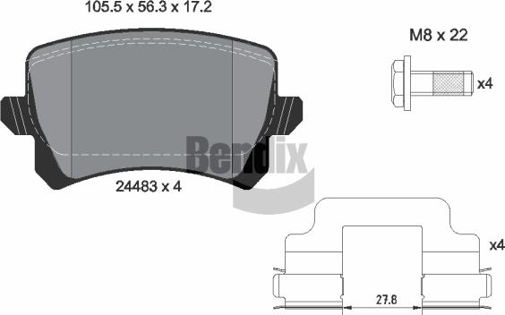 BENDIX Braking BPD1580 - Kit de plaquettes de frein, frein à disque cwaw.fr