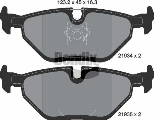 BENDIX Braking BPD1587 - Kit de plaquettes de frein, frein à disque cwaw.fr