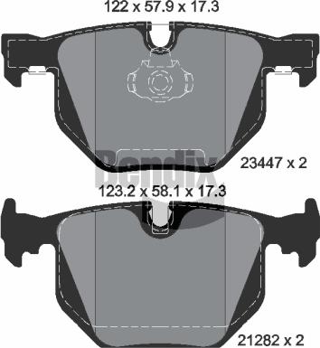 BENDIX Braking BPD1534 - Kit de plaquettes de frein, frein à disque cwaw.fr