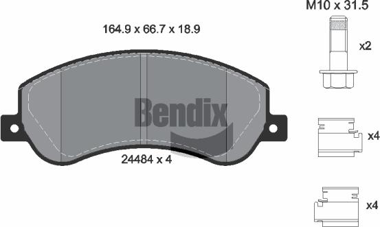 BENDIX Braking BPD1530 - Kit de plaquettes de frein, frein à disque cwaw.fr