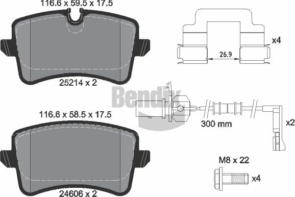 BENDIX Braking BPD1531 - Kit de plaquettes de frein, frein à disque cwaw.fr