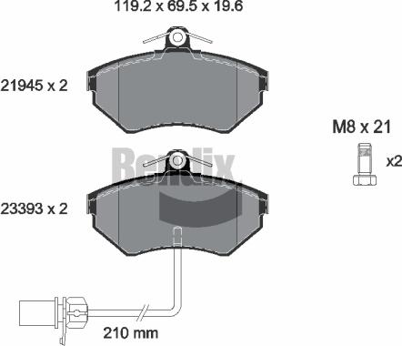 BENDIX Braking BPD1529 - Kit de plaquettes de frein, frein à disque cwaw.fr