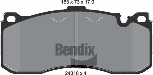 BENDIX Braking BPD1521 - Kit de plaquettes de frein, frein à disque cwaw.fr