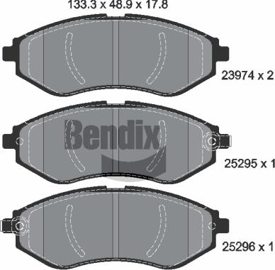 BENDIX Braking BPD1522 - Kit de plaquettes de frein, frein à disque cwaw.fr