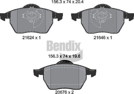 BENDIX Braking BPD1527 - Kit de plaquettes de frein, frein à disque cwaw.fr