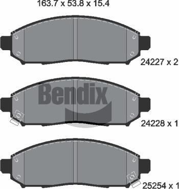 BENDIX Braking BPD1575 - Kit de plaquettes de frein, frein à disque cwaw.fr