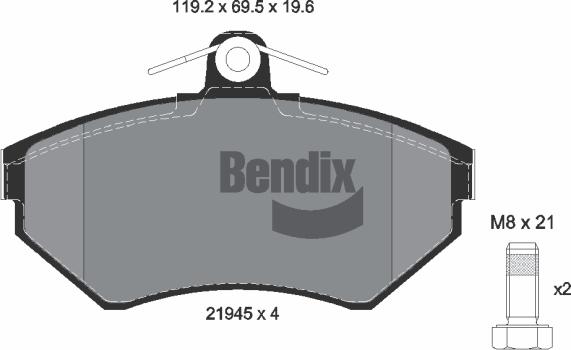 BENDIX Braking BPD1571 - Kit de plaquettes de frein, frein à disque cwaw.fr