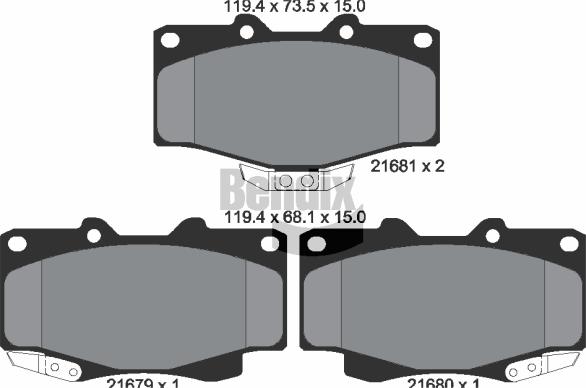 BENDIX Braking BPD1578 - Kit de plaquettes de frein, frein à disque cwaw.fr