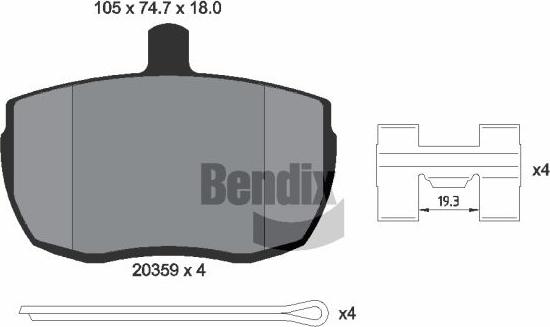 BENDIX Braking BPD1699 - Kit de plaquettes de frein, frein à disque cwaw.fr