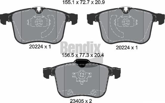 BENDIX Braking BPD1691 - Kit de plaquettes de frein, frein à disque cwaw.fr