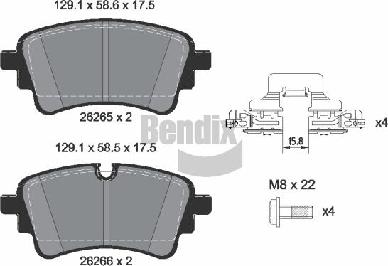 BENDIX Braking BPD1646 - Kit de plaquettes de frein, frein à disque cwaw.fr