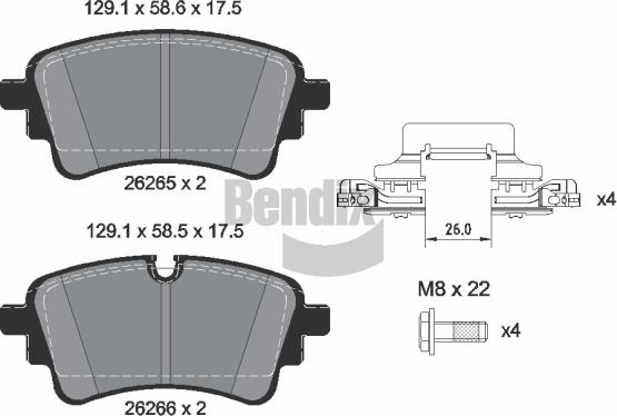 BENDIX Braking BPD1648 - Kit de plaquettes de frein, frein à disque cwaw.fr