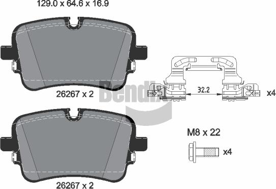 BENDIX Braking BPD1647 - Kit de plaquettes de frein, frein à disque cwaw.fr