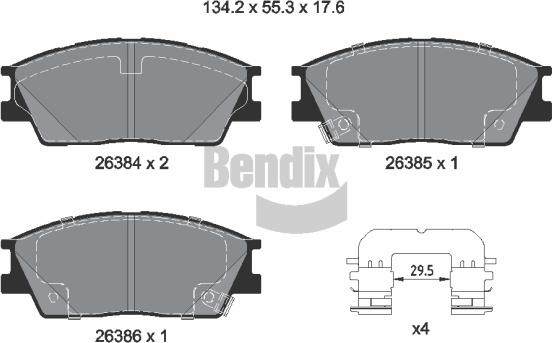 BENDIX Braking BPD1657 - Kit de plaquettes de frein, frein à disque cwaw.fr