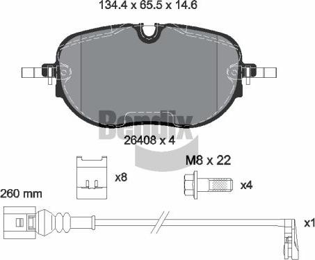 BENDIX Braking BPD1669 - Kit de plaquettes de frein, frein à disque cwaw.fr