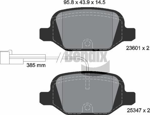 BENDIX Braking BPD1609 - Kit de plaquettes de frein, frein à disque cwaw.fr