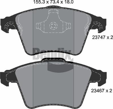 BENDIX Braking BPD1604 - Kit de plaquettes de frein, frein à disque cwaw.fr