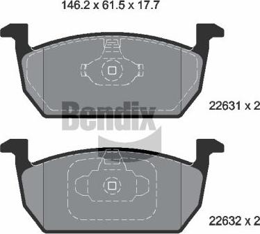 BENDIX Braking BPD1607 - Kit de plaquettes de frein, frein à disque cwaw.fr