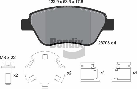 BENDIX Braking BPD1617 - Kit de plaquettes de frein, frein à disque cwaw.fr