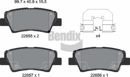 BENDIX Braking BPD1635 - Kit de plaquettes de frein, frein à disque cwaw.fr