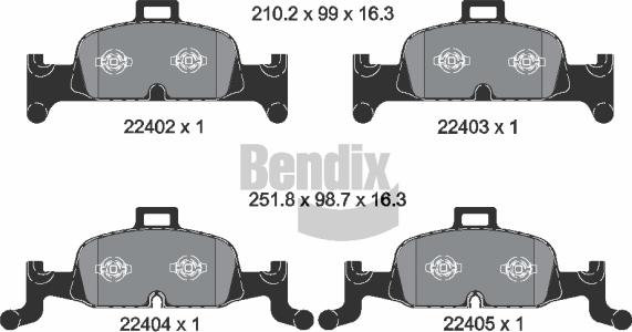 BENDIX Braking BPD1636 - Kit de plaquettes de frein, frein à disque cwaw.fr