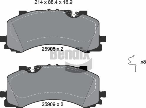 BENDIX Braking BPD1637 - Kit de plaquettes de frein, frein à disque cwaw.fr