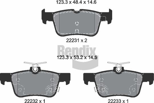 BENDIX Braking BPD1628 - Kit de plaquettes de frein, frein à disque cwaw.fr