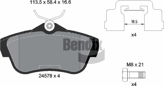 BENDIX Braking BPD1099 - Kit de plaquettes de frein, frein à disque cwaw.fr