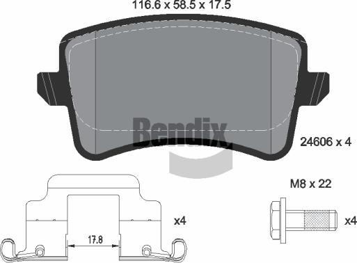 BENDIX Braking BPD1091 - Kit de plaquettes de frein, frein à disque cwaw.fr