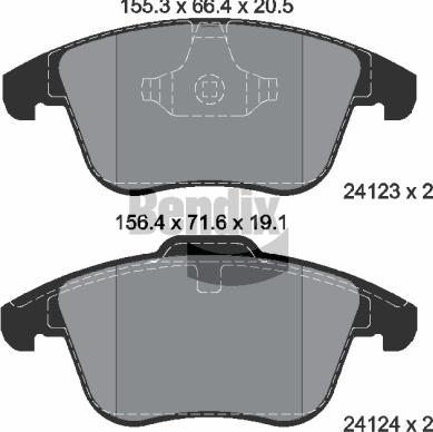 BENDIX Braking BPD1093 - Kit de plaquettes de frein, frein à disque cwaw.fr