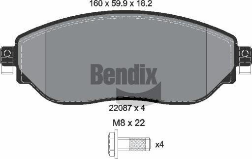 BENDIX Braking BPD1046 - Kit de plaquettes de frein, frein à disque cwaw.fr