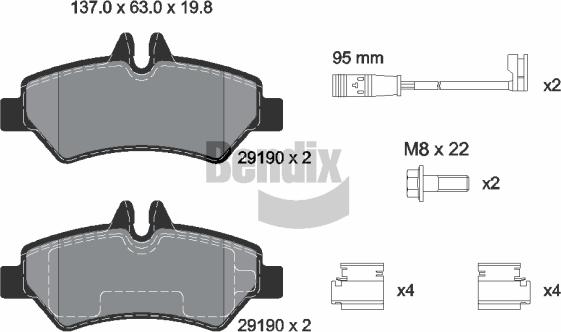 BENDIX Braking BPD1048 - Kit de plaquettes de frein, frein à disque cwaw.fr