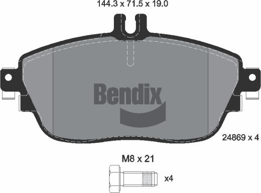 BENDIX Braking BPD1047 - Kit de plaquettes de frein, frein à disque cwaw.fr