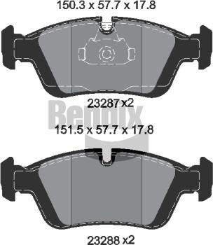 BENDIX Braking BPD1055 - Kit de plaquettes de frein, frein à disque cwaw.fr