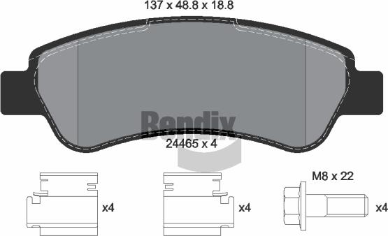 BENDIX Braking BPD1050 - Kit de plaquettes de frein, frein à disque cwaw.fr