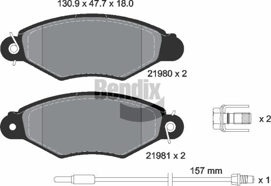 BENDIX Braking BPD1058 - Kit de plaquettes de frein, frein à disque cwaw.fr