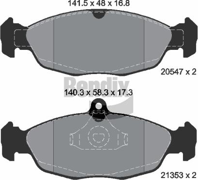 BENDIX Braking BPD1052 - Kit de plaquettes de frein, frein à disque cwaw.fr