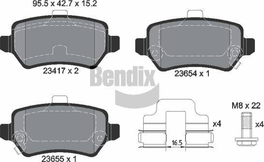 BENDIX Braking BPD1057 - Kit de plaquettes de frein, frein à disque cwaw.fr