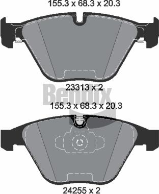 BENDIX Braking BPD1065 - Kit de plaquettes de frein, frein à disque cwaw.fr