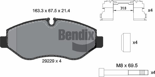 BENDIX Braking BPD1061 - Kit de plaquettes de frein, frein à disque cwaw.fr