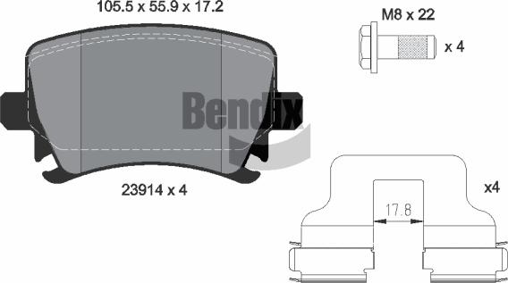 BENDIX Braking BPD1062 - Kit de plaquettes de frein, frein à disque cwaw.fr