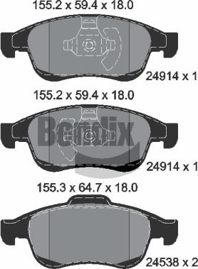 BENDIX Braking BPD1009 - Kit de plaquettes de frein, frein à disque cwaw.fr