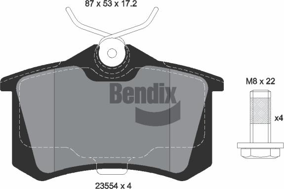 BENDIX Braking BPD1000 - Kit de plaquettes de frein, frein à disque cwaw.fr